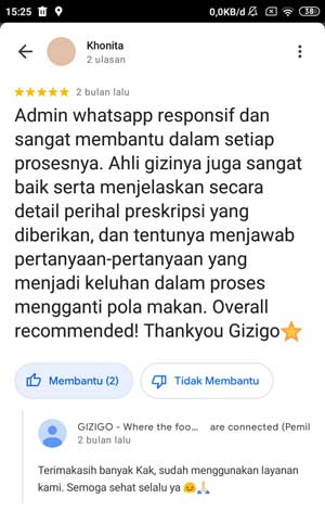 testimoni konsultasi diet online